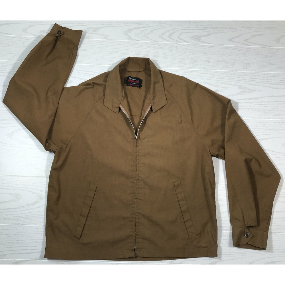 Vintage 70s Jacket Men 40 Medium Brittania Full Zip Lightweight Dad Bomber Retro